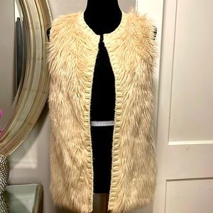 Faux fur sweater vest